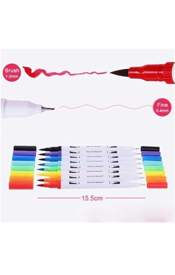 Ravrai Craft - Mumbai Branch Dual Tip Brush Pen 12 Pcs Ppsw-12