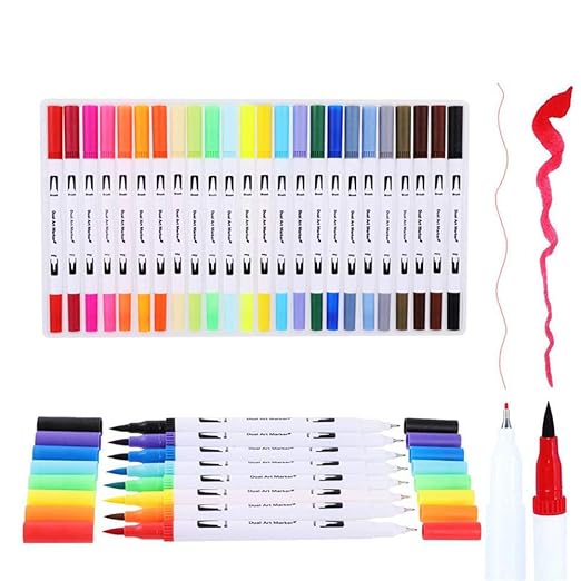 Ravrai Craft - Mumbai Branch Dual Tip Brush Pen 24Pcs Ppsw-24