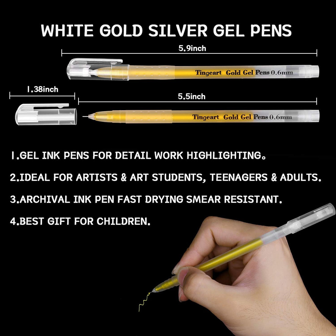 jai ambe novelties Mandala & Art Pens Golden Rolly Gel Pens For Doodle, Mandala, Sketching 1 unit