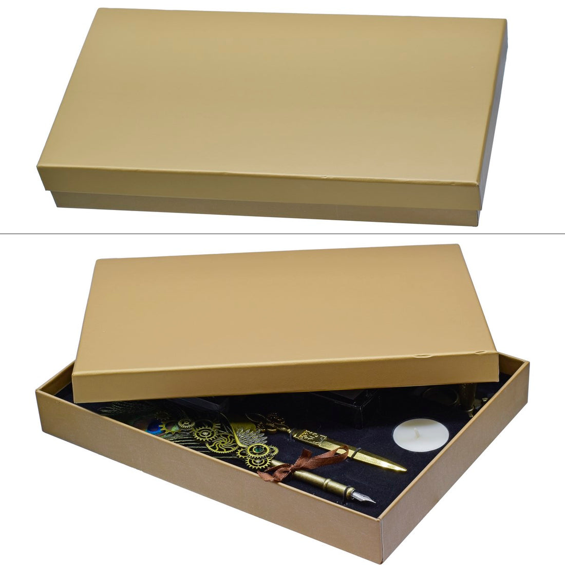 Premium Peacock Feather Fountain Pen Gift Box Set Of 15 Pics