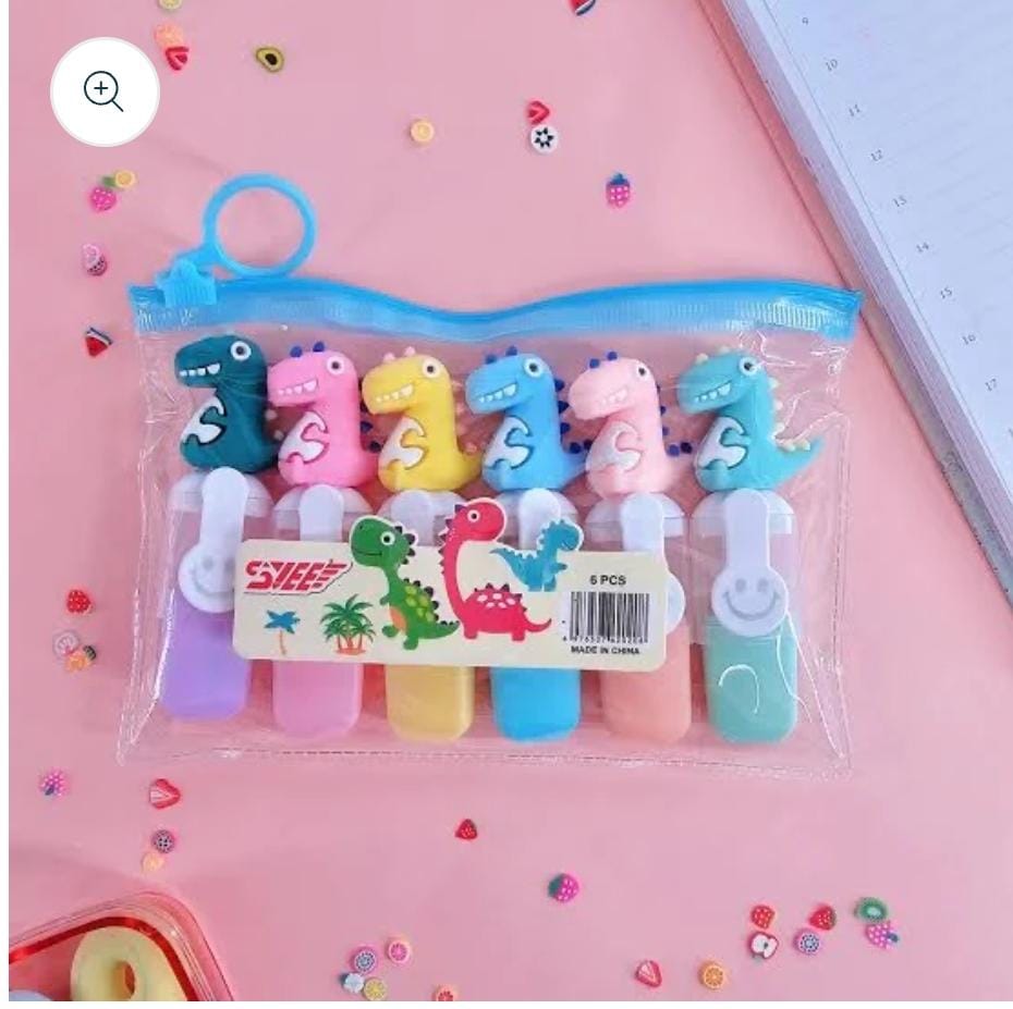 (Buy one Get one Free) Pastel Dino Color highlighter l Pack of 6 highlighter