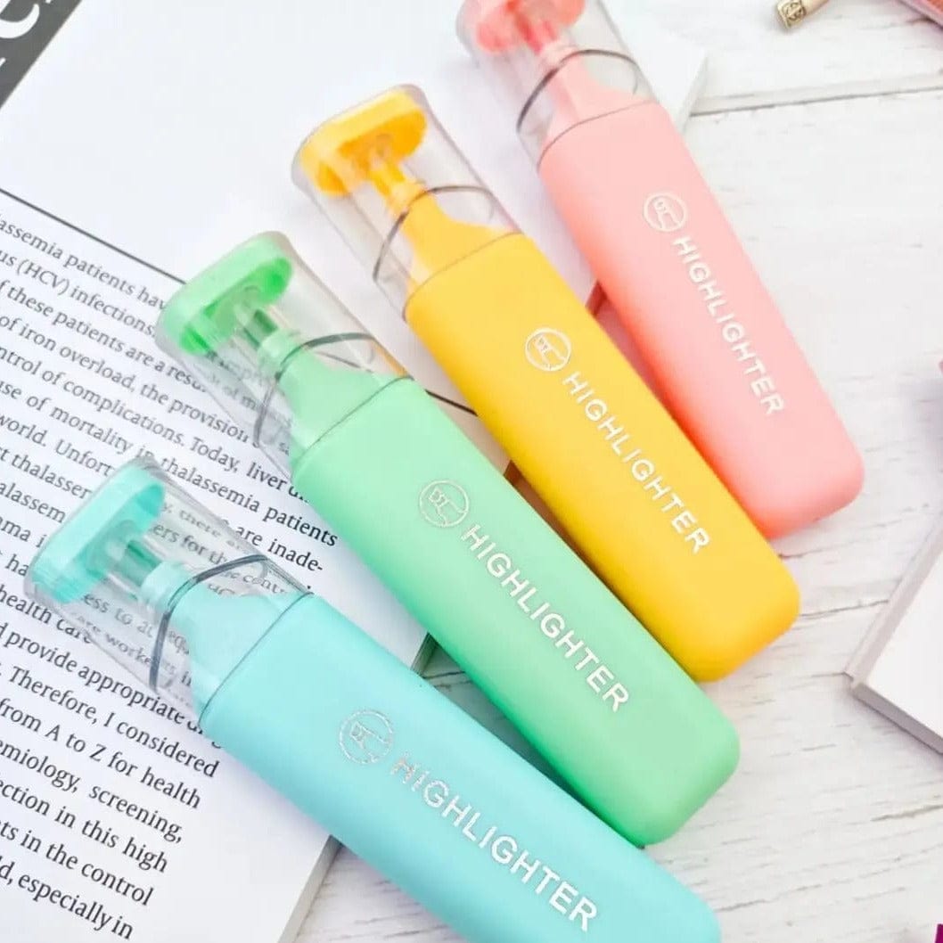 Pastel Highlighters for All types of paper | No stain on paper | midliners (Contain 1 Unit)