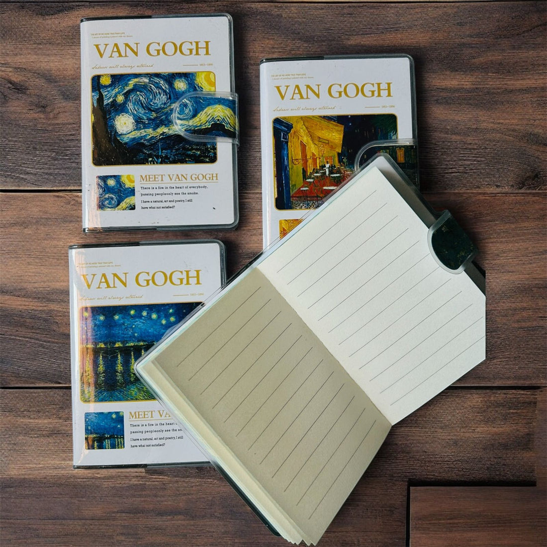(BUY 1 GET 1 FREE) Van Gogh Latest Edition Velcro Fancy Diary A7 (10.5X7.5Cm) Code 150014