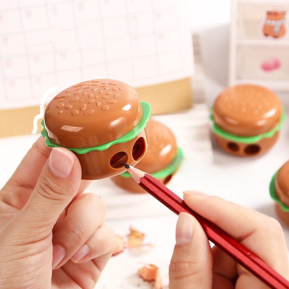 (Buy one Get one Free) Cute Burger sharpener with two holes l Pack of 1