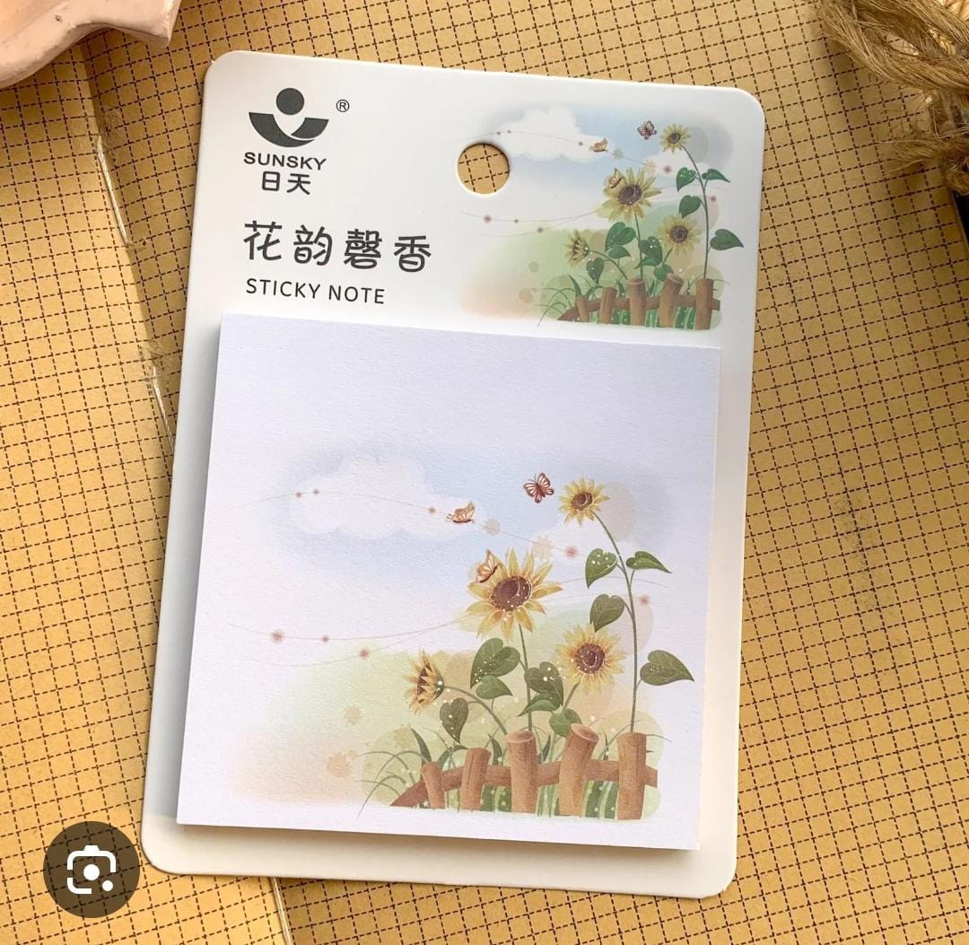 (Buy 1 Get 1 Free) Cute Floral sticky notes l pack of 1 contains 50 sheets l 3x3